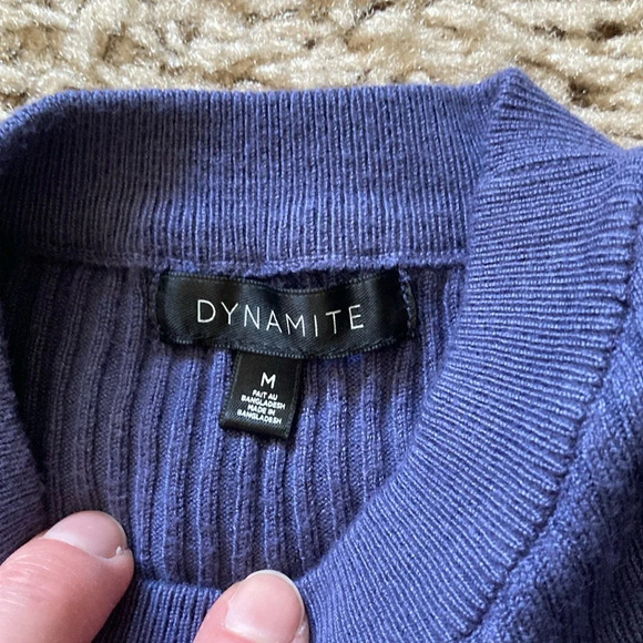 Dynamite Blue Crop Sweater Vest - Picture 2 of 11